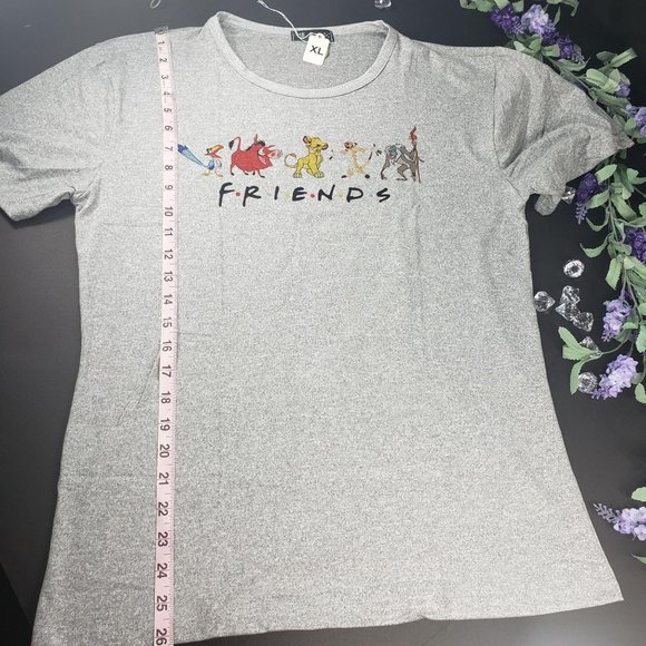 Lion King Simba, Timon and Puma Mouse Themed FRIENDS Grey Tee Shirt - Picture 10 of 12